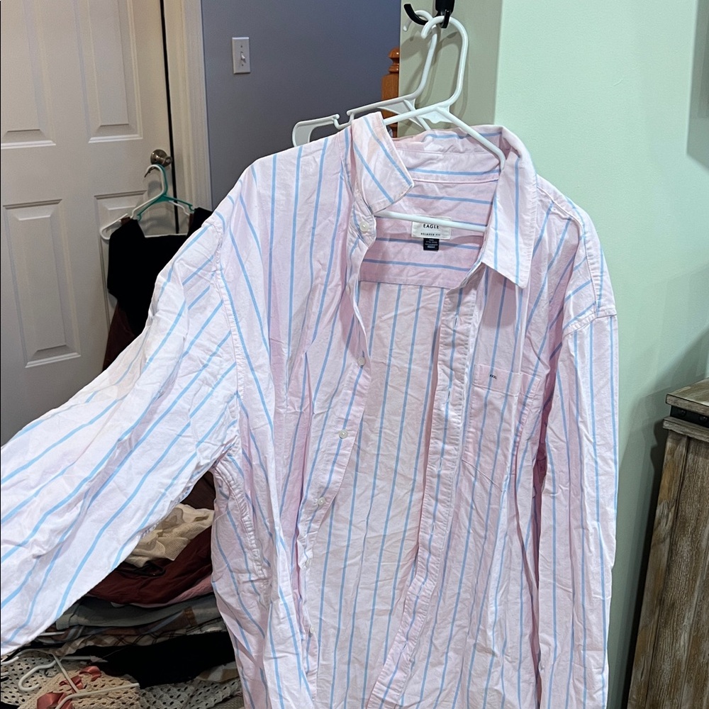 american eagle button up